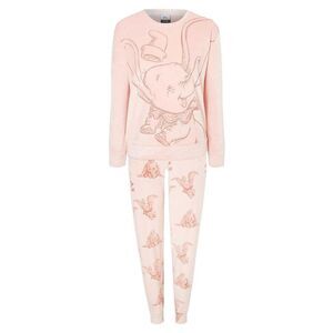Dumbo Womens/Ladies Velour Long-Sleeved Long Pyjama Set / Peach
